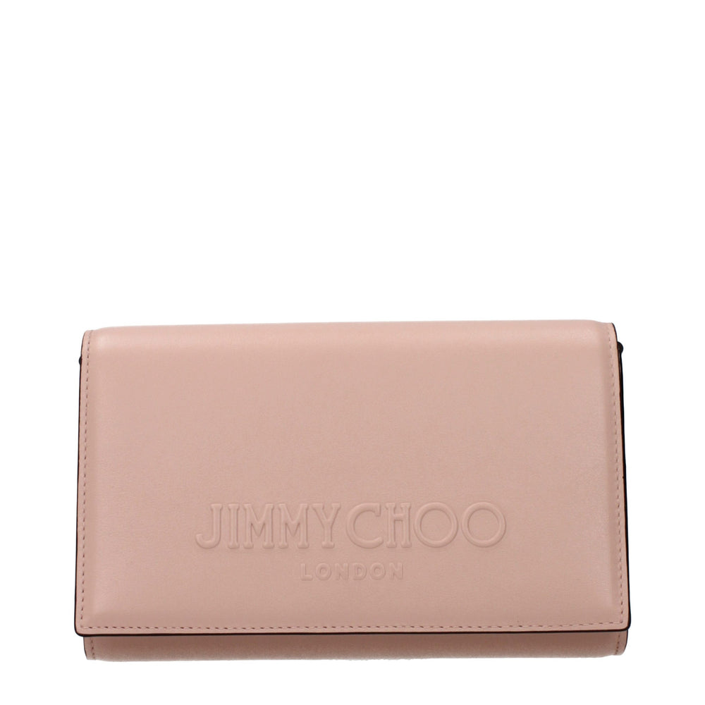 Pink Leather Clutch Bag