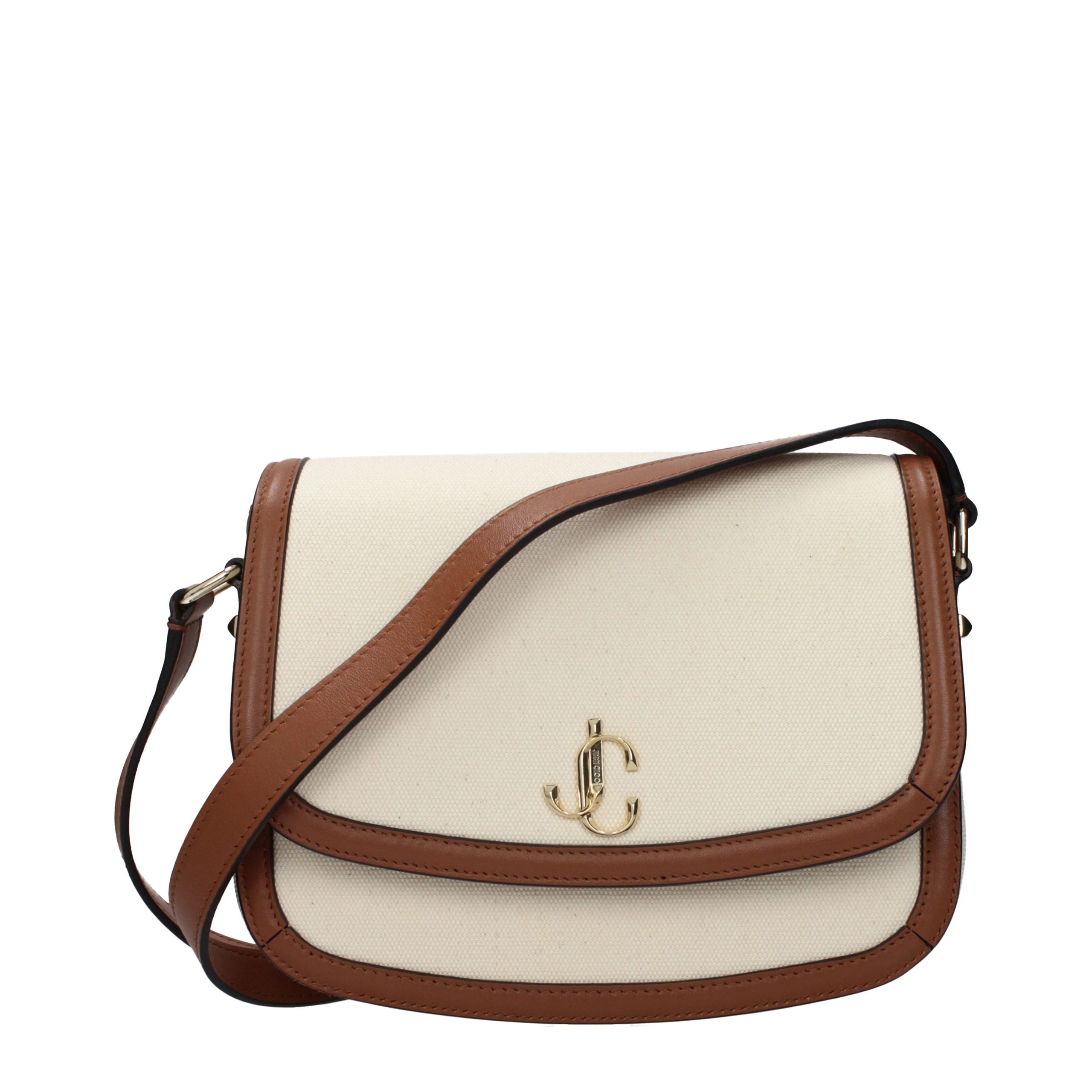 Beige Fabric Crossbody Bag