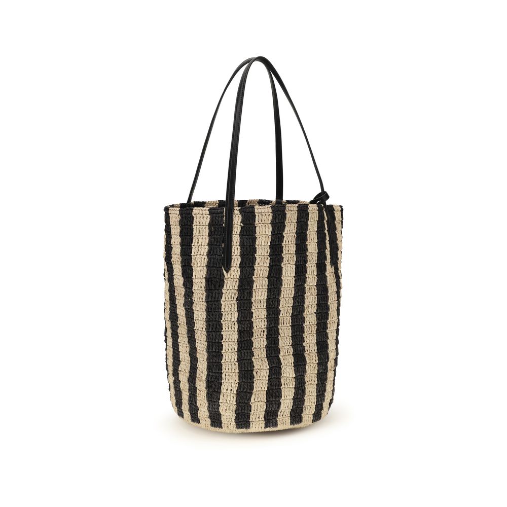 Striped Raffia Bag